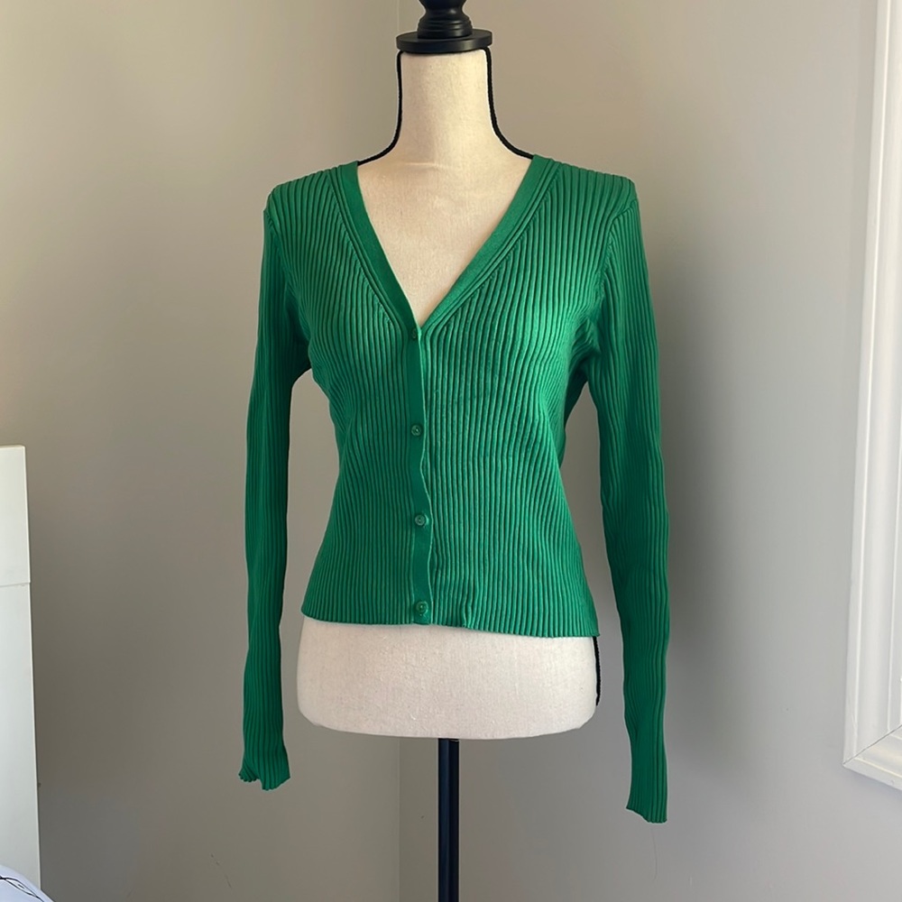 VNeck green cardigan